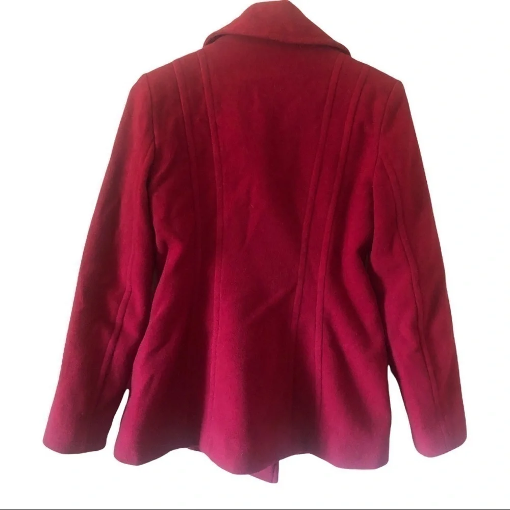 ANNE KLEIN Womens red Peacoat Coat  Size SP